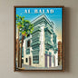 Framed Canvas Wall Art | Al-Balad Jeddah Vintage Poster | Traditional Heritage Design with Hollow Frame
