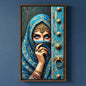 Framed Canvas Wall Art | Blue-Eyed Arabian Beauty | Traditional Heritage Design with Hollow Frame